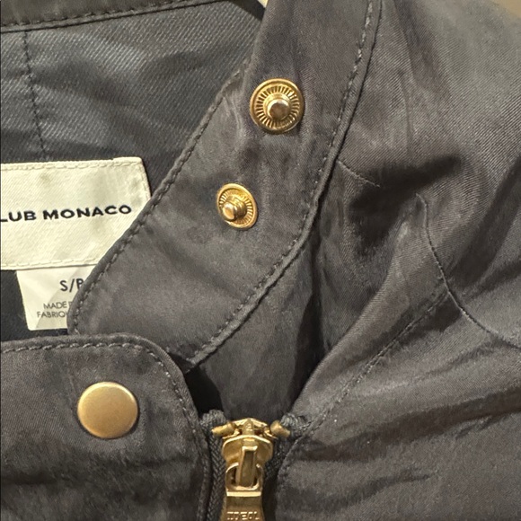 Club Monaco Black Moto Jacket Asymmetrical Zip Size Small - Picture 4 of 5